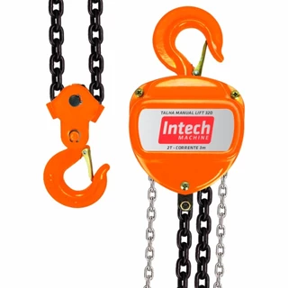Talha manual com capacidade de 2000 Kg e 3 metros de corrente - LIFT320 Intech Machine em Oferta na Shopee