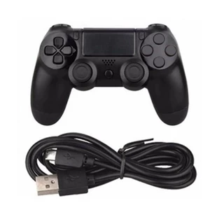 Controle USB Com Fio Estilo DualShock 4 para PS4, PC e Notebook | Gamepad Ergonômico com Vibração e Cabo Incluso