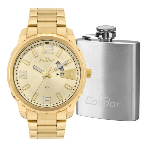 Kit Relógio Condor Masculino Speed Dourado - CO2115NCA/K4X