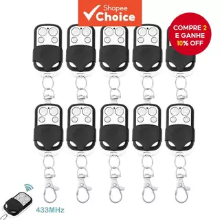 Universal 10pcs 4 Botões Controle Remoto Abridor de Porta de Garagem 433MHz Clone Cópia Fixa de Código de Aprendizagem em Oferta na Shopee