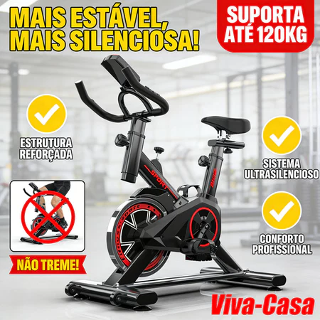 Bicicleta Ergométrica Spinning Emagrecimento Em Casa Silenciosa c Monitor Até 120kg Promoção
