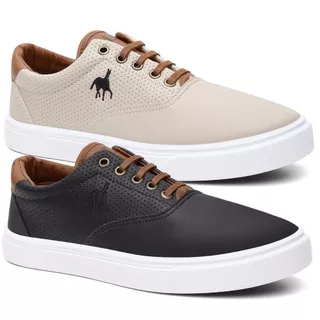 Kit 2 Sapatenis Polo Imperial Leve Promoção Confortável Elegante