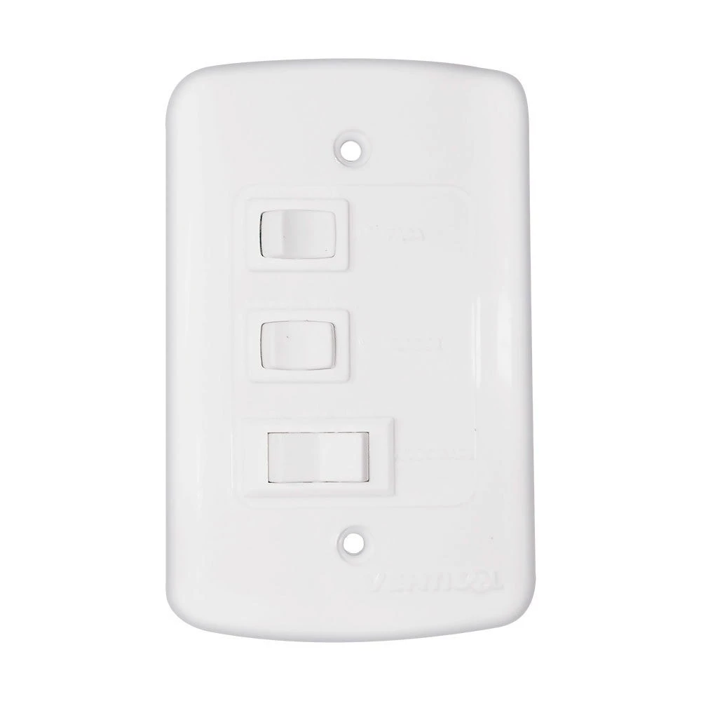 Controle de parede do ventilador com botões de velocidade, luz e reversão