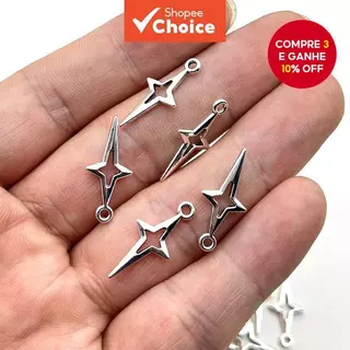 20/50 Pçs YK2 Estrela Encantos Prata Metal Tibetano Pingentes DIY Colar Pulseira Artesanato em Oferta na Shopee