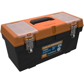 Caixa plástica para ferramentas 19,5" com bandeja  - Metasul em Oferta na Shopee