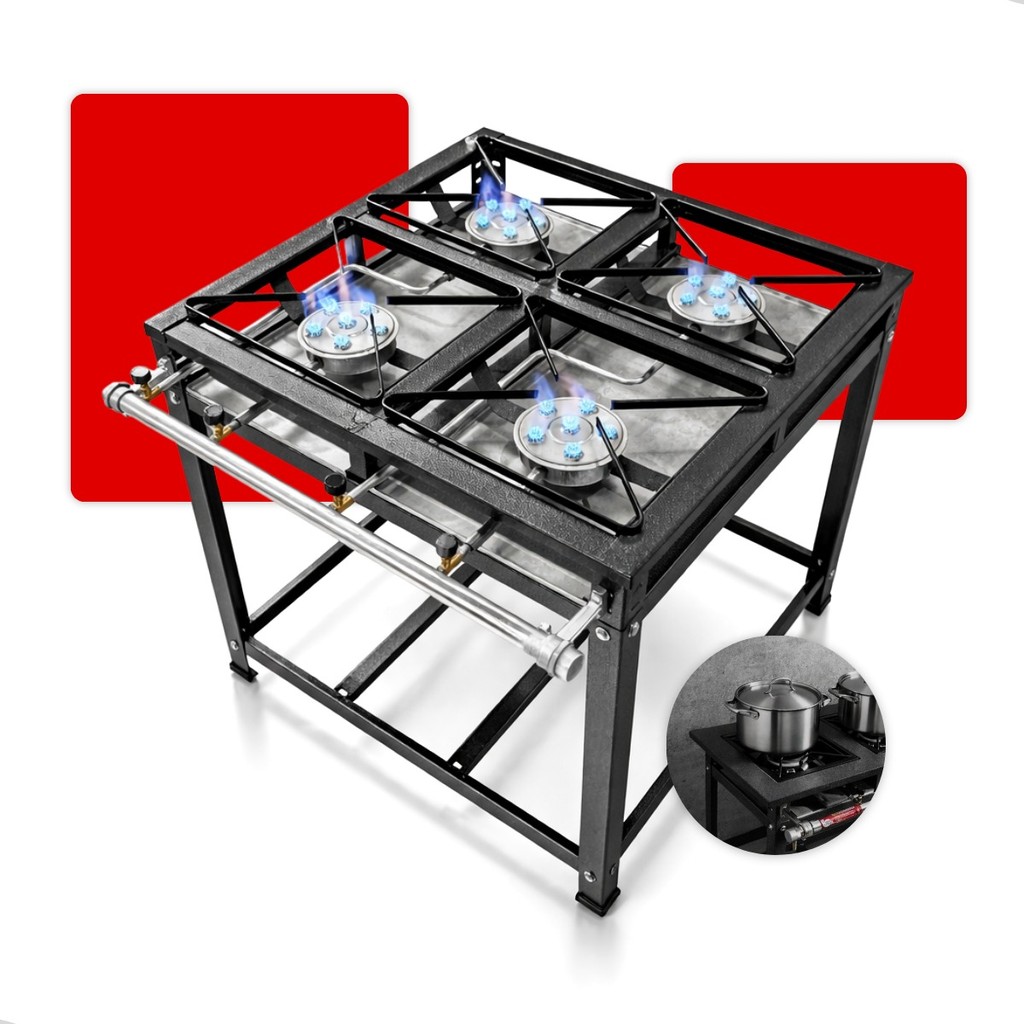 Fogão Industrial 4 Bocas 30x30 Alta Pressão a Gás Cozinha co