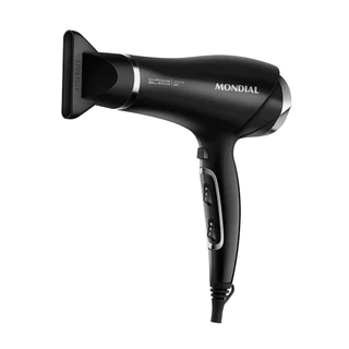 Secador de Cabelos Mondial SCN-04 Chrome Black 2000W Tourmaline Íon 3 Temperaturas em Oferta na Shopee