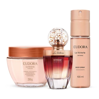 Combo La Victorie Intense: Eau de Parfum 75ml + Body Spray 100ml + Creme Acetinado 250g em Oferta na Shopee