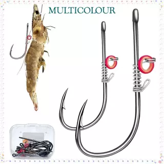 Multicolor 10 Peças De Anzol De Aço De Alto Carbono , Ganchos De Isca De Camarão Vivo Com Abertura Larga em Oferta na Shopee