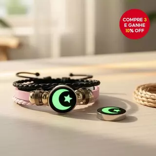 Luminoso Moonstone Trançado de Couro Joias Perfeitas para Casais em Oferta na Shopee