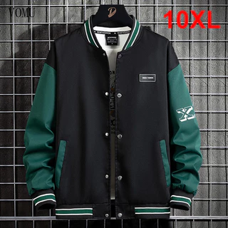 10XL Jaqueta de Beisebol Masculina Plus Size Moda Casual Jaqueta Varsity Masculina Patchwork Tamanho Grande 10XL VONR