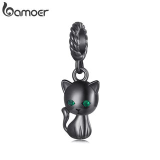 Bamoer Bead Black Cat Pingente DIY Pulseira Colar Acessórios Para Presentes Femininos em Oferta na Shopee