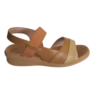 Sandália Confortável em Couro legítimo USAFLEX - TANGERINA em Oferta na Shopee