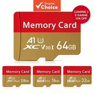 Cartão de Memória SD Card C10 64GB 128GB 256GB 512GB 1024GB Até 160MB/s Cartão Flash TF para Celular, Computador e em Oferta na Shopee