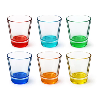 Jogo 6 Copos Para Shot Smooth Vidro Color 50ml Ke Home Colorido