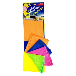 Pano multiuso em microfibra 30 x 35 cm 5 peças NVA460 Naveg em Oferta na Shopee