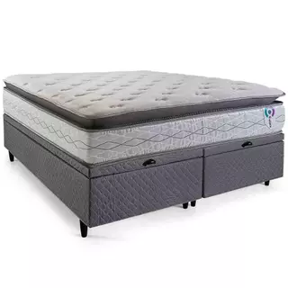 Cama Baú Queen Herval Adapt, Molas Ensacadas, 80x158x198 cm em Oferta na Shopee