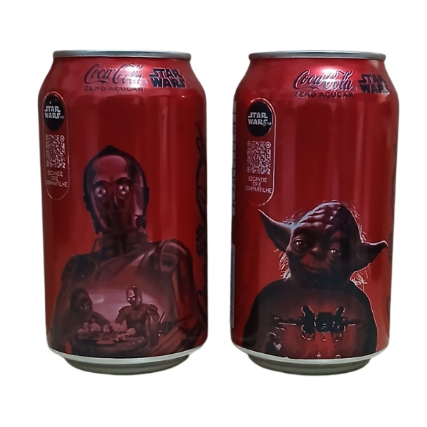 Kit 2 Coca Cola Star Wars C3PO e Mestre Yoda Latas 350ml Coca-Cola Zero ...