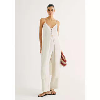 Regata Túnica Alças Finas Em Peach Touch em Oferta na Shopee