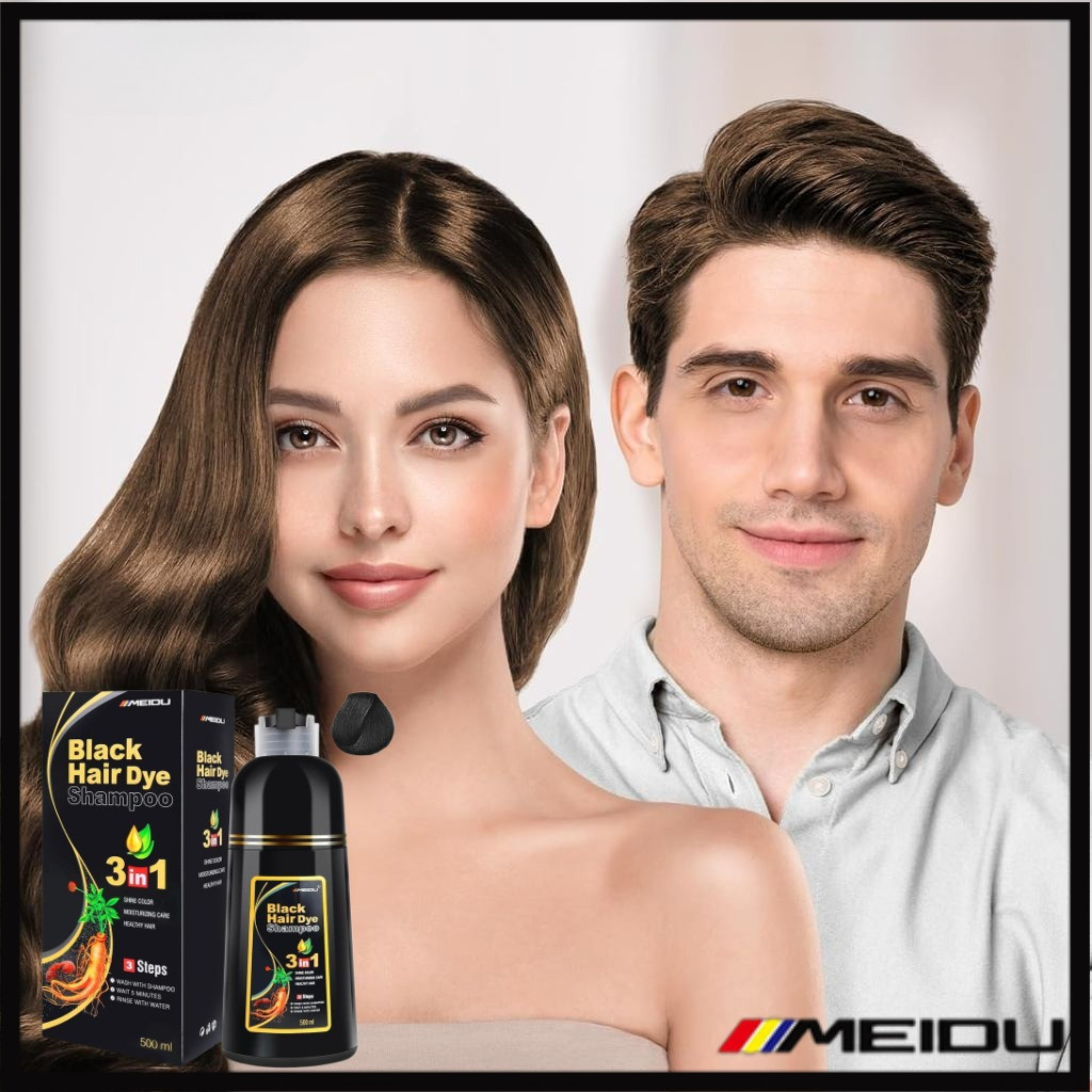 MEIDU Shampoo Coloração Instantânea Natural - Para Cabelos Brancos ...