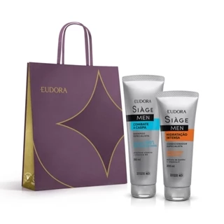 Kit Siàge Men: Condicionador Hidratação Intensa 200ml + Shampoo Combate à Caspa 250ml + Sacola M em Oferta na Shopee