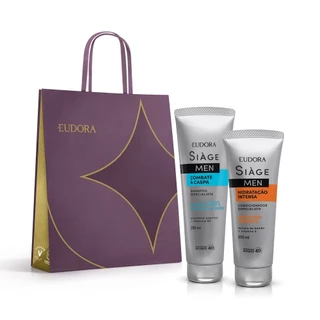 Kit Siàge Men: Condicionador Hidratação Intensa 200ml + Shampoo Combate à Caspa 250ml + Sacola M em Oferta na Shopee
