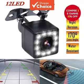 Câmera 12LED À Prova D'água Com Visão Noturna Para Estacionamento Traseira 12V