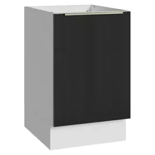 Balcão de Cozinha 50cm 1 Porta (Sem Tampo) Branco/Preto Lux Madesa em Oferta na Shopee