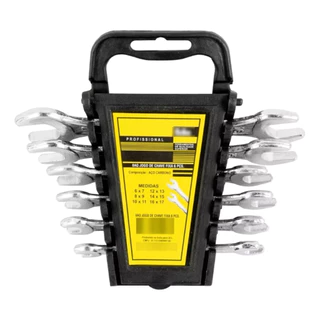 Kit Jogo De Chave Fixa Aço Forjado 6 A 17mm Boca Dupla - 6 Peças Ferramenta Manual Profissional
