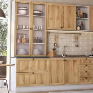 Armário Cozinha Completo Ditália Berlim 4 Pçs CV/BR B15 em Oferta na Shopee