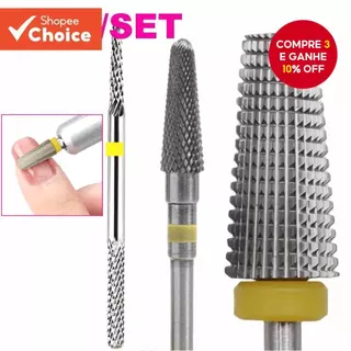 Kit 3 Brocas Profissionais De Tungstênio Gel Unha Porcelana Arte Do Prego Broca Cônica Agulha Nivelamento Acabamento Mov em Oferta na Shopee