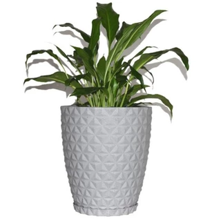 Vaso Polietileno para Plantas Jardim Sala Luxo Coluna Bojo Cinza em Oferta na Shopee