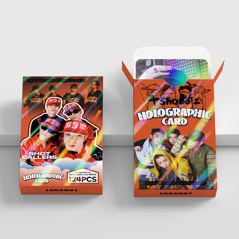 124 Pçs/Caixa LNGSHOT Photocards Holográfico LOMO Cartão Adesivo