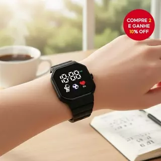 Conjunto de 6 relógios digitais LED para mulheres com pulseira de silicone e enfeite de borboleta, elegante para uso em Oferta na Shopee