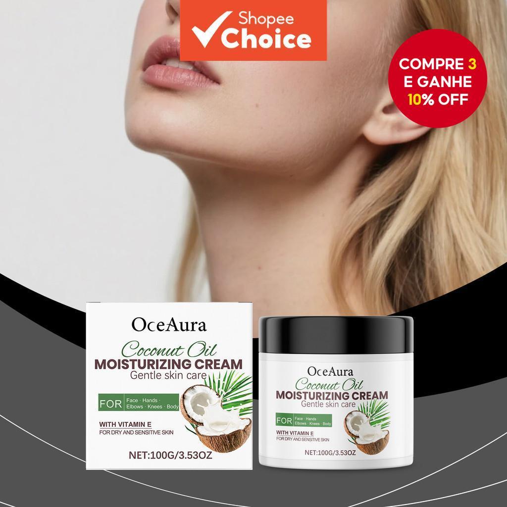 Creme Hidratante de Coco 100g com Óleo de Coco e Vitamina E para ...