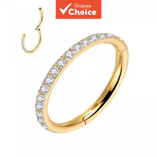 1 peça de piercing de argola com zircônia em titânio 1.2*8mm para Septil, Rook, Conch, Nariz Marina Culture em Oferta na Shopee