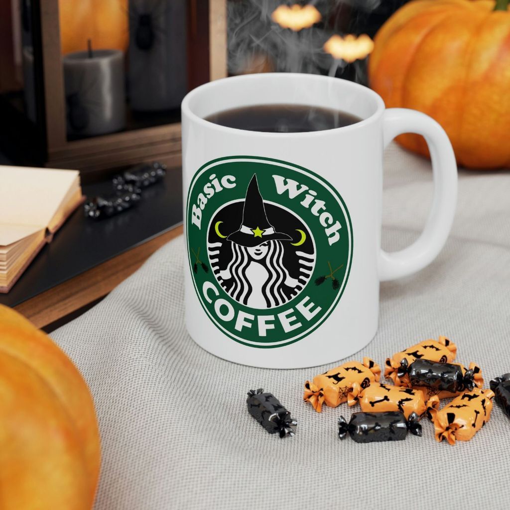 Caneca Basic Witch Coffee  Estilo Starbucks  Presente Criativo de  Halloween 325ml | Shopee Brasil
