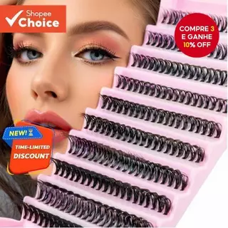 Kit De Extensões De Cílios Encaracolados D Fofos-Tufos DIY De 200 Peças 8-16 Mm em Oferta na Shopee