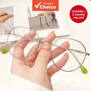 Óculos De Armação De Metal Geométrico , Computador Com Bloqueio De Luz Azul Para Homens E Mulheres , Acessórios De Prote em Oferta na Shopee