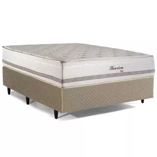 Cama Box Casal Herval Haarlem em Molas Ensacadas, Suede Bege, 69x138x188 cm em Oferta na Shopee