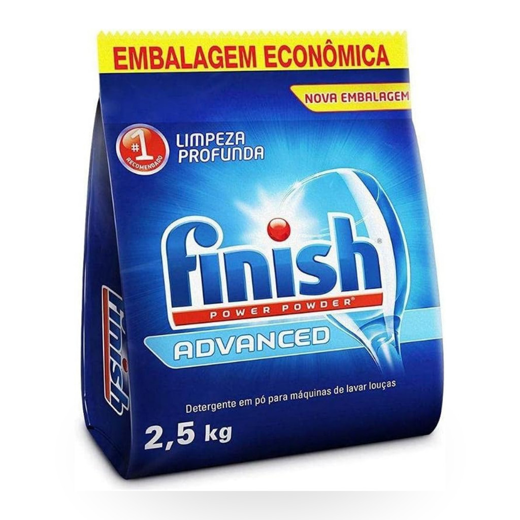 Detergente Em Pó Finish Para Lava Louças 2,5kg Limpeza Profunda ,