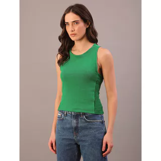 Blusa Feminina Cropped Texturizada Calvin Klein Jeans - Verde Médio em Oferta na Shopee