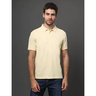 Polo Masculina Regular Sem Friso Calvin Klein - Amarelo Manteiga em Oferta na Shopee