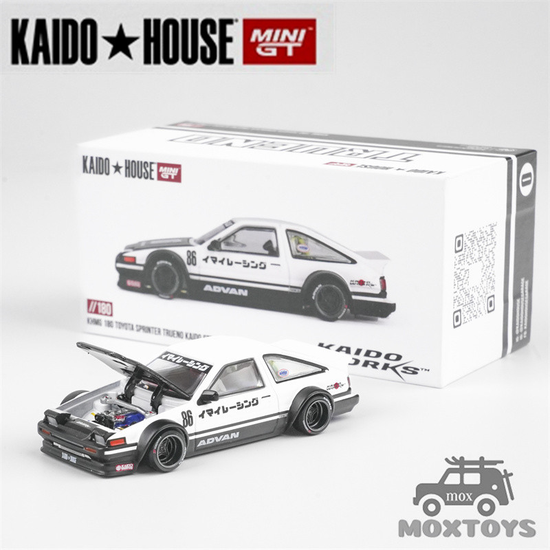 Kaido House x MINI GT 1 : 64 Sprinter Trueno Works AE86 BlackWhite