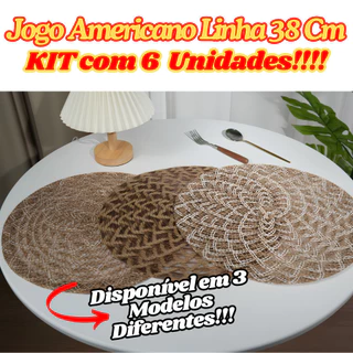 KIT 6 Jogos Americano De Mesa Redondo Linha Para Cozinha Decorativo Elegante E Sofisticado Multiuso em Oferta na Shopee