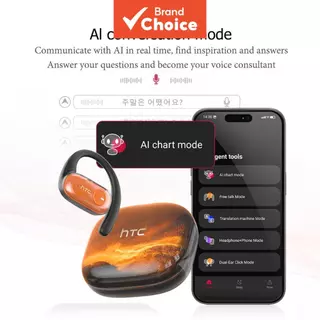 HTC NE10 Fones De Ouvido AI Tradução TWS Sem Fio Bluetooth V5.4 OWS Open-Ear HiFi Stereo ANC ENC Para Smartphones Jogos em Oferta na Shopee