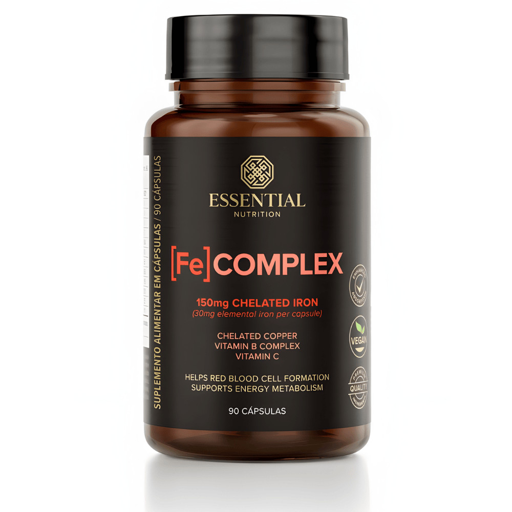 FE Complex Ferro Quelado + Vitamina C + Complexo B – 90 Cápsulas ...