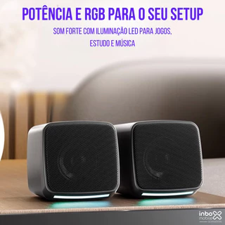 Caixa Caixinha De Som Pc Notebook Gamer Potente Usb Led Rgb
