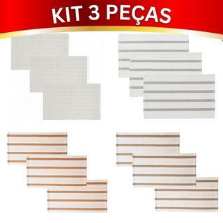 Kit 3 Tapetes Capacho 40x60 Algodão Mandacaru Listrado Para Porta ...