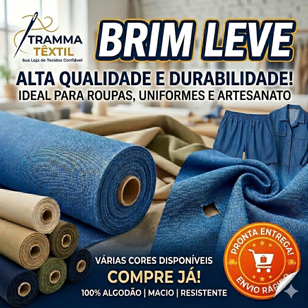 Tecido Brim Leve 100% Algodão ( 3mt x 1,50 largura) - Várias Cores ...